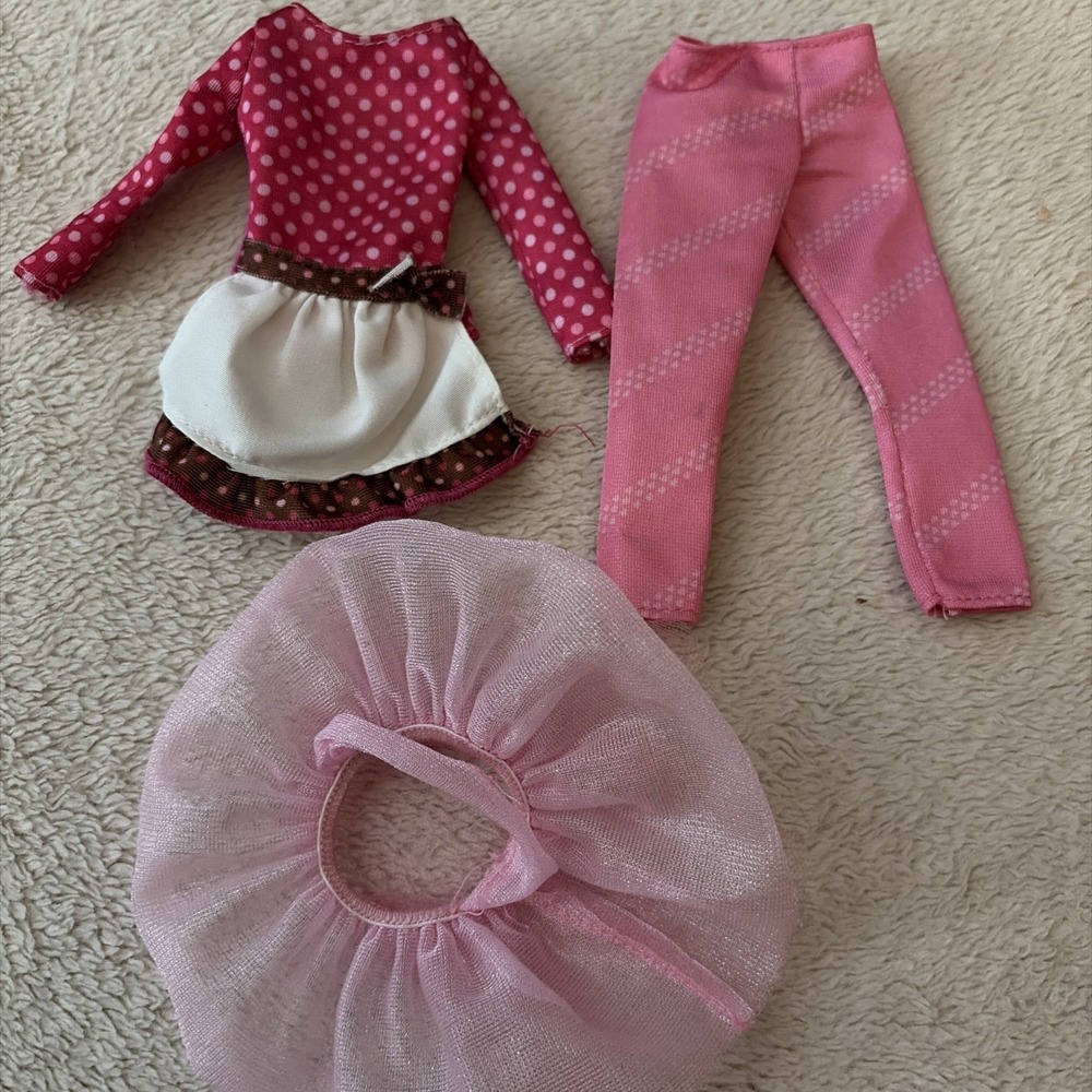 Lot Of 3 Barbie Fashion Doll Clothes Outfits Top Pants Tutu B15